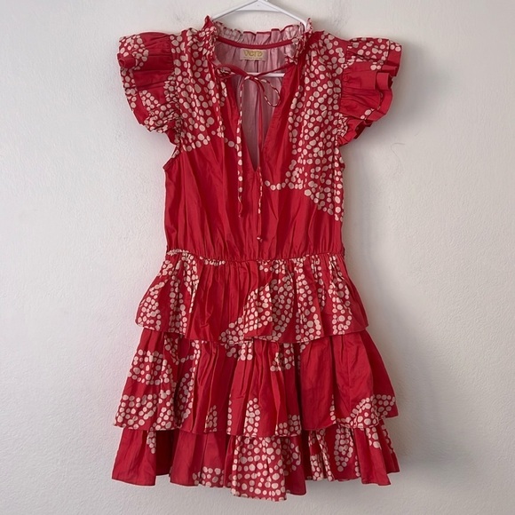 Verb Pallavi Singhee Mini Dress No Size Red and White Print - Picture 1 of 6